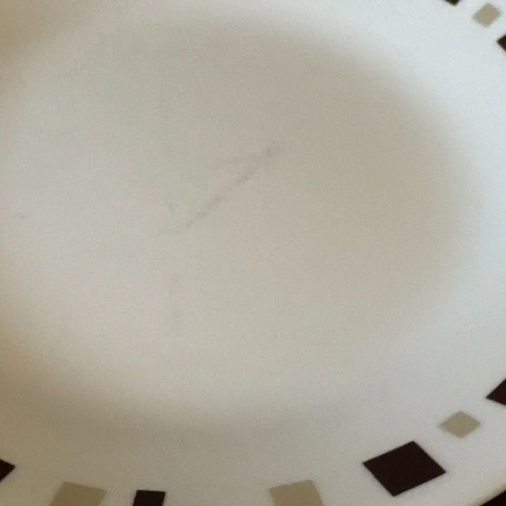Vintage Corelle Geometric Brown Tan Squares Bread and Butter Plates 6¾